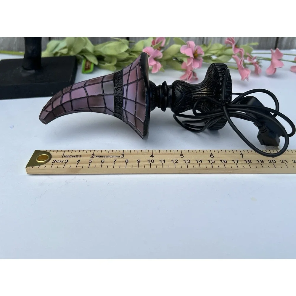 Halloween Witch Hat Table Small Lamp Stained Vintage Style Decorative Light 7in